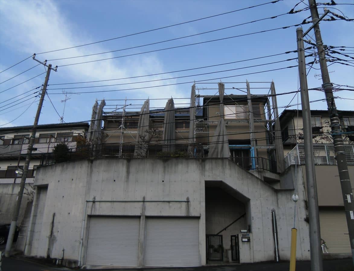 CIMG7990_R | 外壁塗装は神奈川県横浜市の塗装職人 メッシュシート巻き上げ