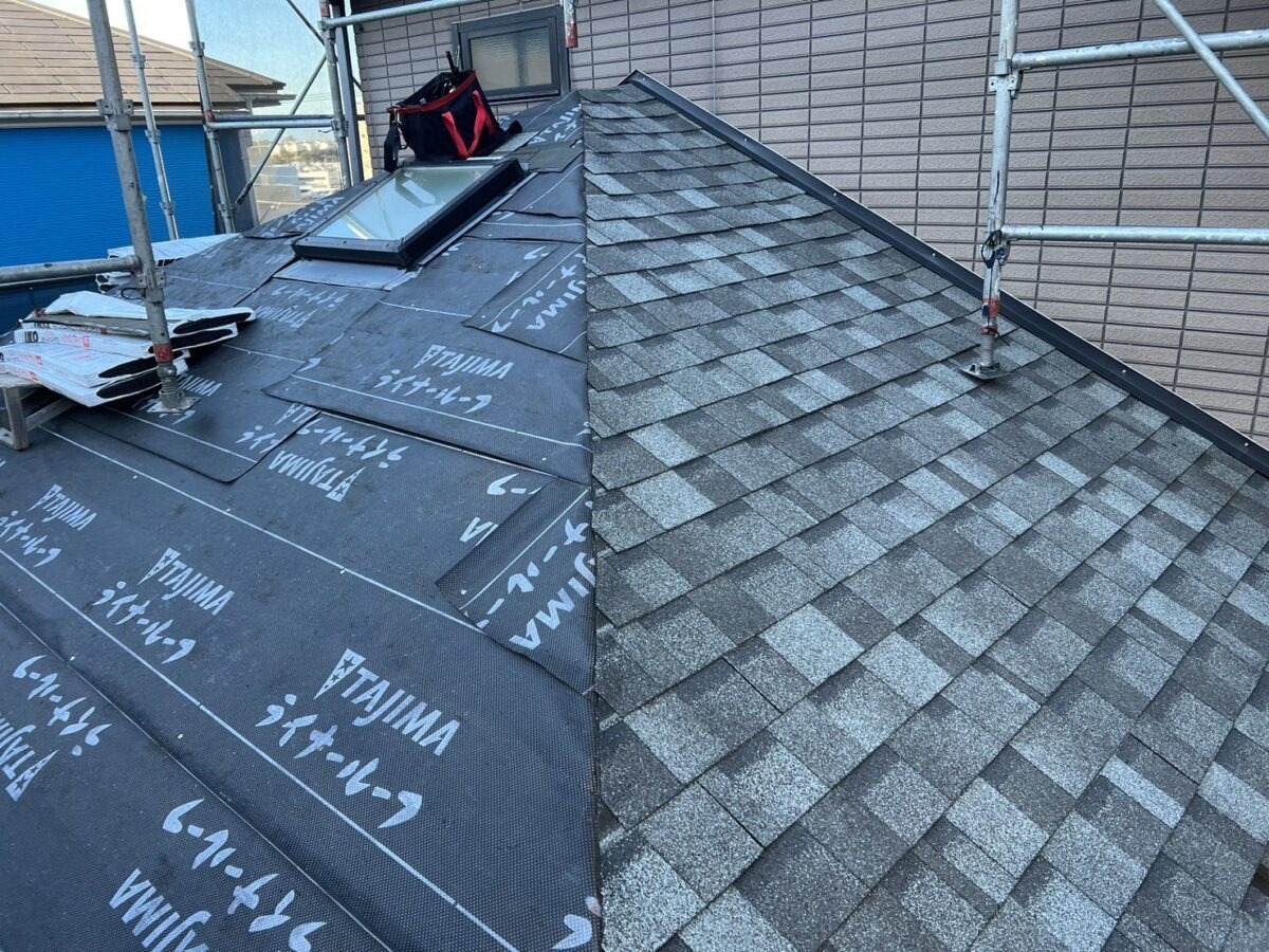roof-wall-renovation-023 | 外壁塗装は神奈川県横浜市の塗装職人 下屋の屋根材施工