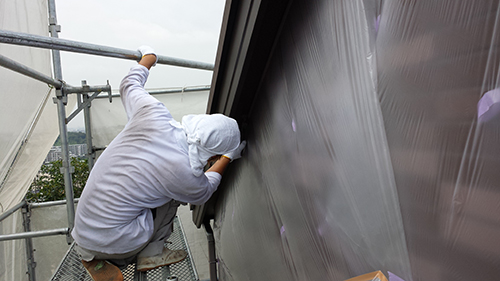 2013年8月3日　横浜市都筑区にて外壁塗装：見えない所の作業