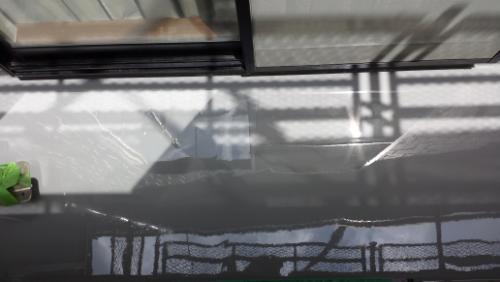 2013年8月3日　川崎市宮前区鈴木様：バルコニー防水（バルコニー二層目・真ん中部分）