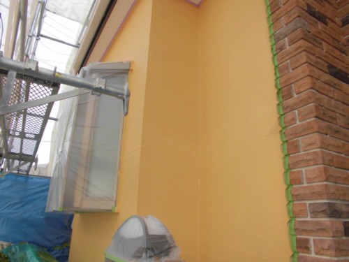 2014年3月12日　川崎市多摩区：１F外壁上塗り完了