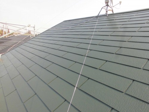 2014年3月12日　川崎市多摩区：屋根上塗り完了
