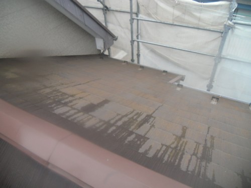 横須賀市久里浜：茶色いコケの生えた屋根