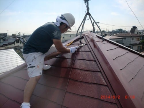 川崎市多摩区での外壁塗装、屋根縁切りと塗装工事完了