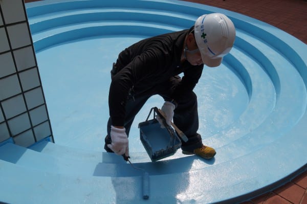 子供用プールの防水補修工事④