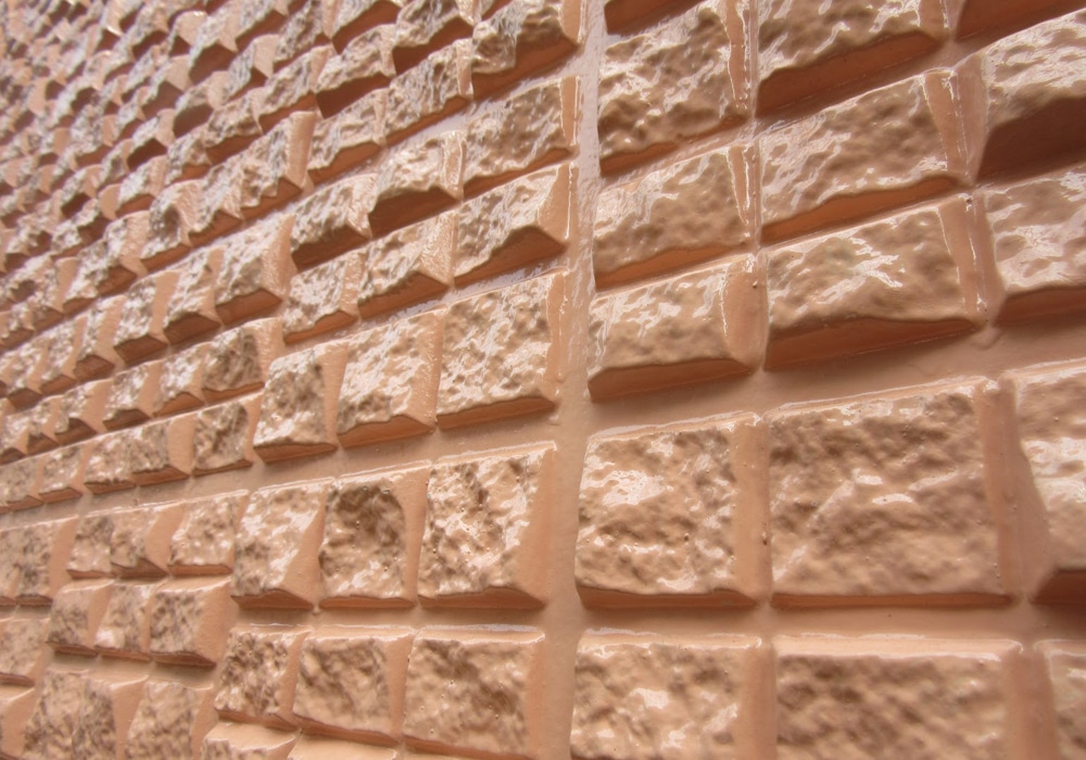 世田谷区にて施工したブロック状のセキスイALC外壁