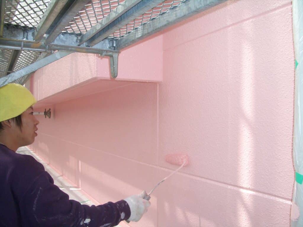 外壁塗装　ピンク